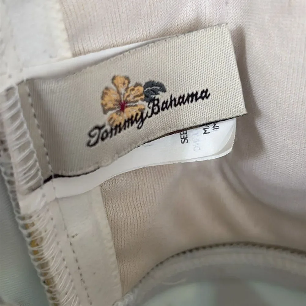 EUC Tommy Bahama One Piece halter Tropical Fern Orchid Swimsuit Sz 10